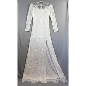 Southern Fried Chics White Wedding Dress sz XS NWT Thigh-High Slit Boho Elegant